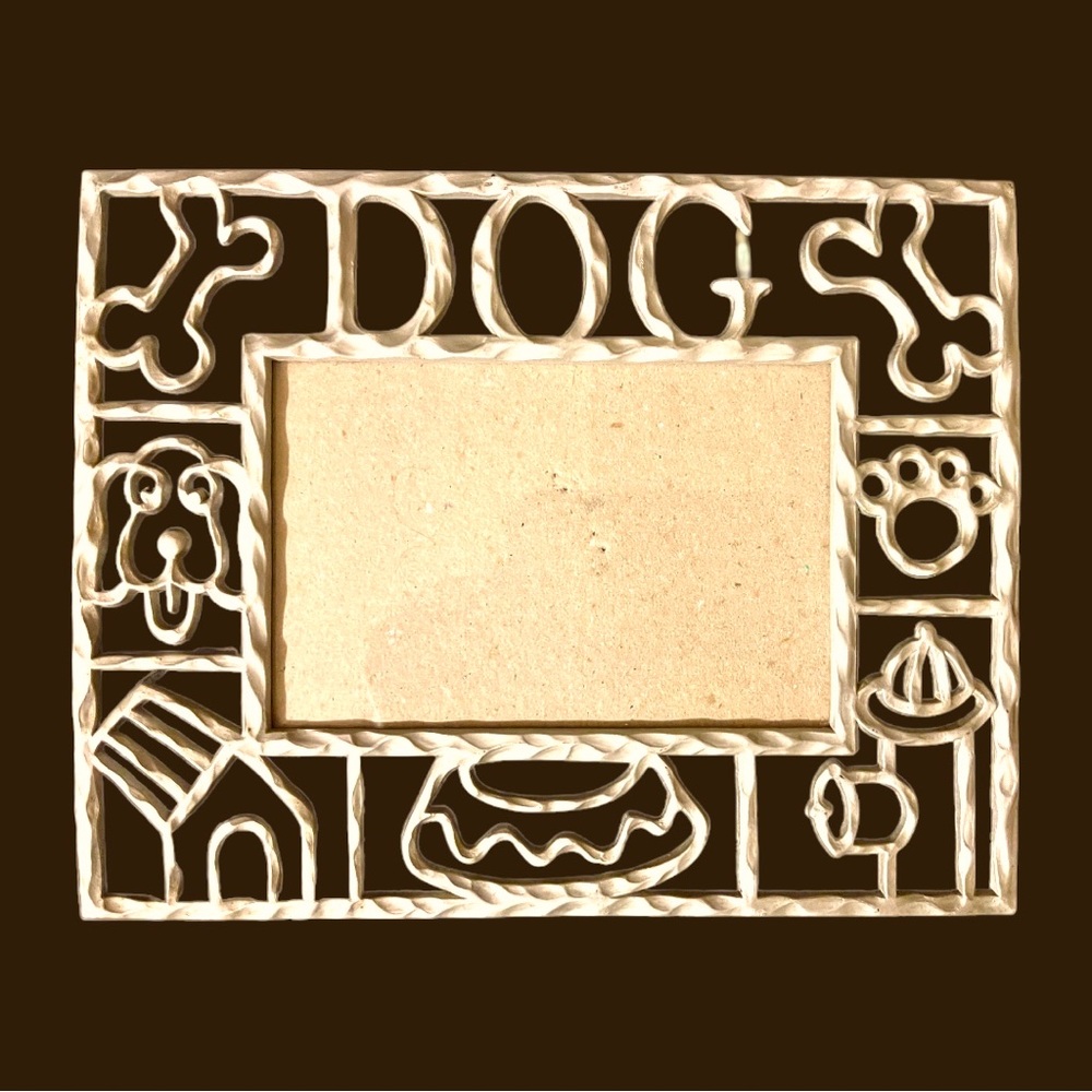 SOLD! SOLD! 4x6 Picture Frame Dog Photo Frame Silver Pet Photo Frame Desk